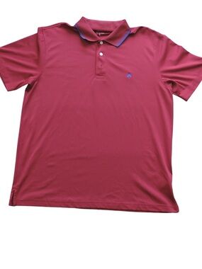 Men's Polo Shirt - Maroon with Contrasting Collar